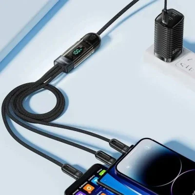 Porodo Multi-Connector Type-C Fast Charging Display Cable Lightning 1.2M